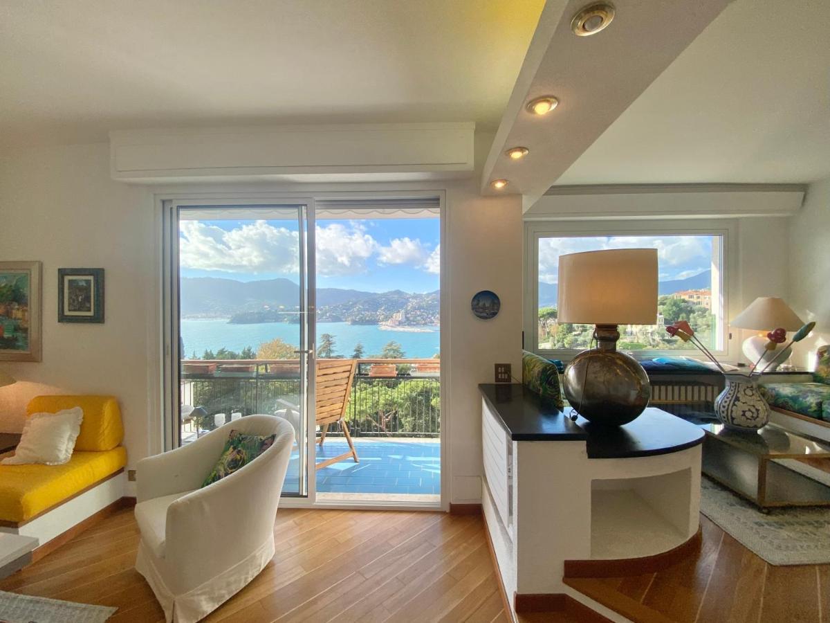 Welcome Riviera - Paradiso 12-Ultimo Restauro Nel 2025-Vista Mare Stupenda-Balcone Con Vista Meravigliosa Piu' Terrazza Solarium Sovrastante Di 70 Mq Esterna Rapallo Luaran gambar